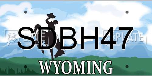 SDBH47 Wyoming License Plate