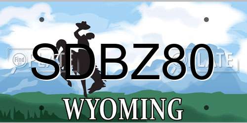 SDBZ80 Wyoming License Plate
