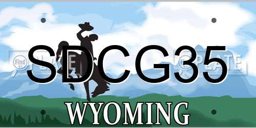 SDCG35 Wyoming License Plate