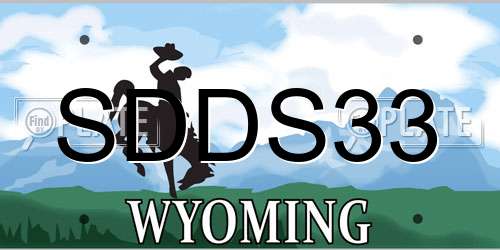 SDDS33 Wyoming License Plate