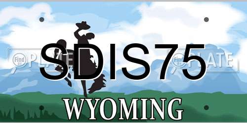 SDIS75 Wyoming License Plate