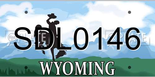 SDL0146 Wyoming License Plate