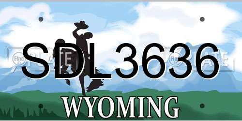 SDL3636 Wyoming License Plate