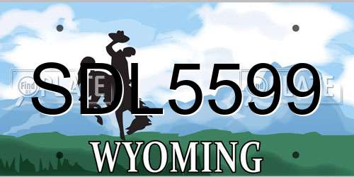 SDL5599 Wyoming License Plate