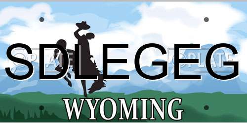 SDLEGEG Wyoming License Plate