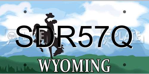 SDR57Q Wyoming License Plate