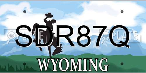 SDR87Q Wyoming License Plate