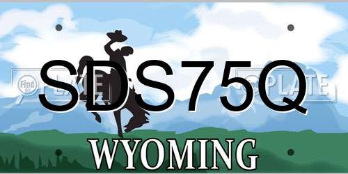 SDS75Q Wyoming License Plate