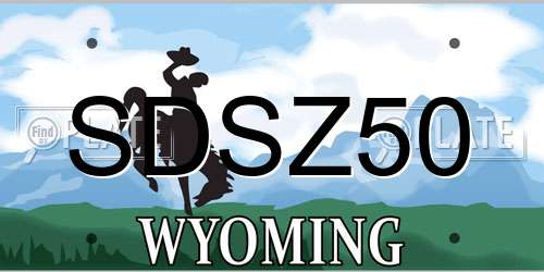 SDSZ50 Wyoming License Plate