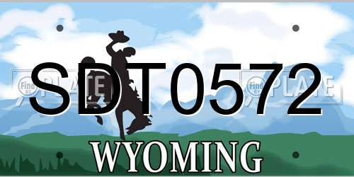 SDT0572 Wyoming License Plate