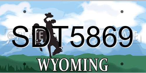 SDT5869 Wyoming License Plate