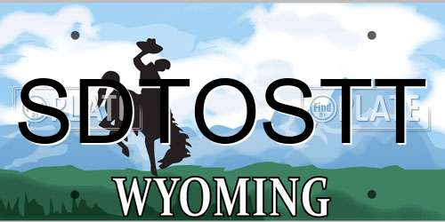 SDTOSTT Wyoming License Plate