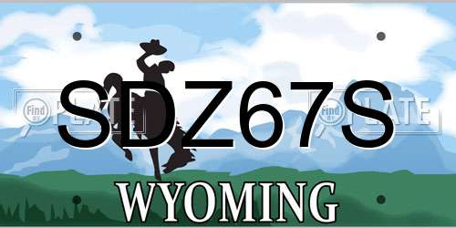 SDZ67S Wyoming License Plate