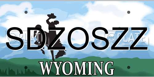 SDZOSZZ Wyoming License Plate