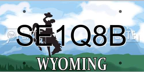 SE1Q8B Wyoming License Plate