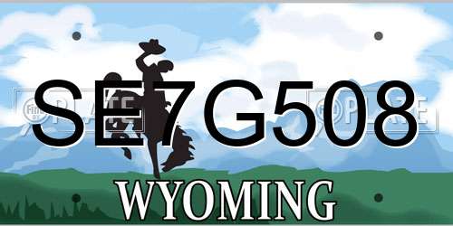 SE7G508 Wyoming License Plate