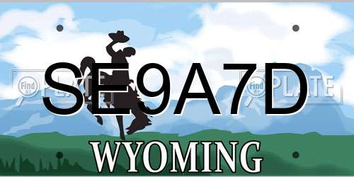 SE9A7D Wyoming License Plate