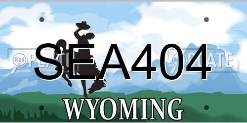 SEA404 Wyoming License Plate