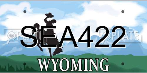 SEA422 Wyoming License Plate