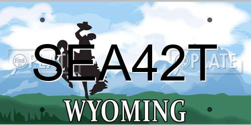 SEA42T Wyoming License Plate