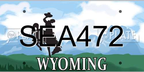 SEA472 Wyoming License Plate