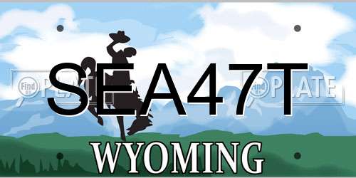 SEA47T Wyoming License Plate