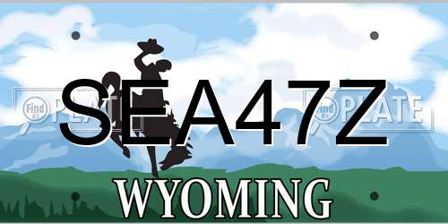 SEA47Z Wyoming License Plate