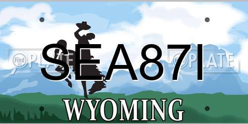SEA87I Wyoming License Plate