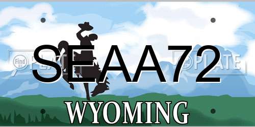 SEAA72 Wyoming License Plate