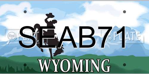 SEAB71 Wyoming License Plate