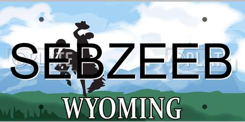 SEBZEEB Wyoming License Plate