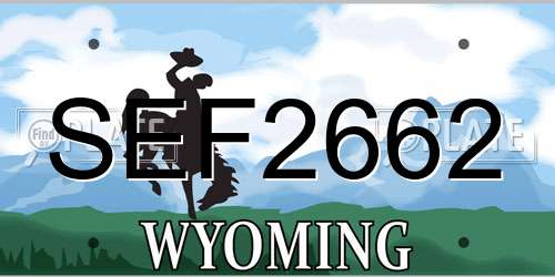 SEF2662 Wyoming License Plate