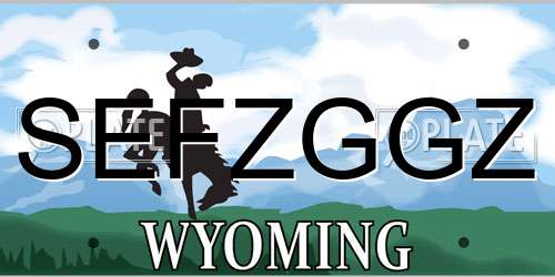 SEFZGGZ Wyoming License Plate