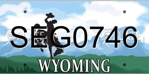 SEG0746 Wyoming License Plate