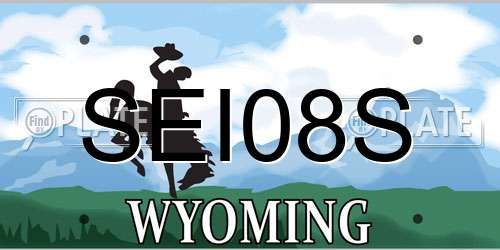 SEI08S Wyoming License Plate