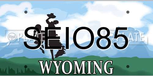 SEIO85 Wyoming License Plate