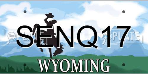 SENQ17 Wyoming License Plate