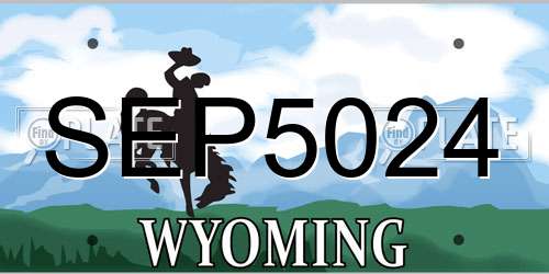 SEP5024 Wyoming License Plate
