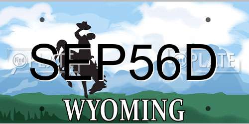 SEP56D Wyoming License Plate