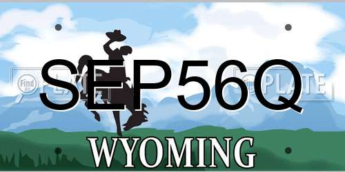 SEP56Q Wyoming License Plate