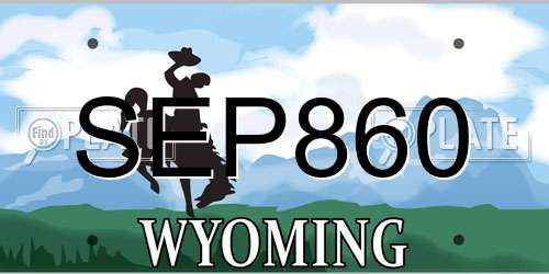 SEP860 Wyoming License Plate