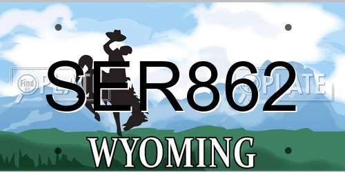 SER862 Wyoming License Plate