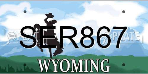 SER867 Wyoming License Plate
