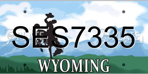 SES7335 Wyoming License Plate