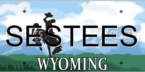 SESTEES Wyoming License Plate