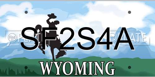 SF2S4A Wyoming License Plate