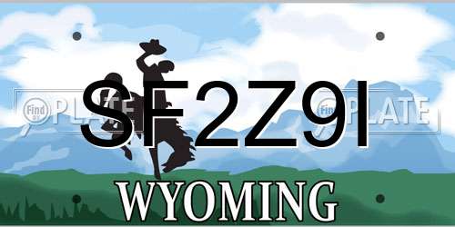 SF2Z9I Wyoming License Plate