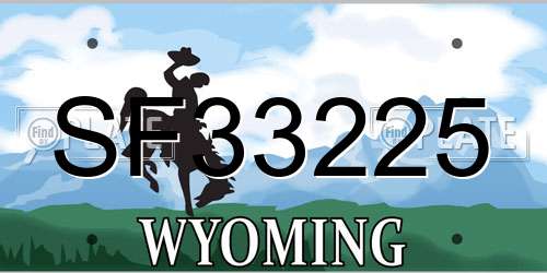 SF33225 Wyoming License Plate