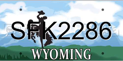 SFK2286 Wyoming License Plate