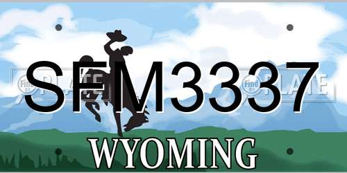 SFM3337 Wyoming License Plate